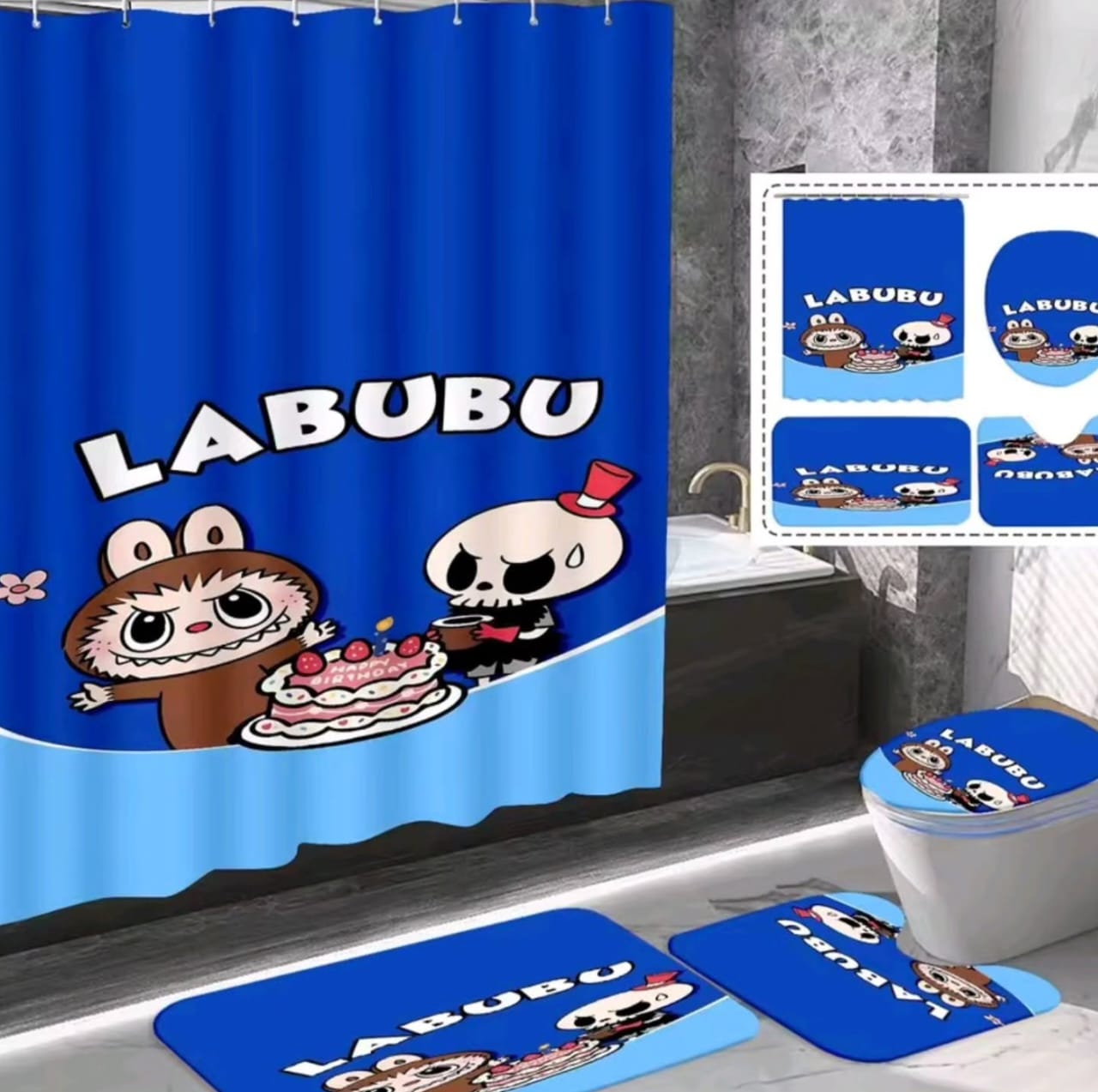 Labubu set μπάνιου (4 τμχ )