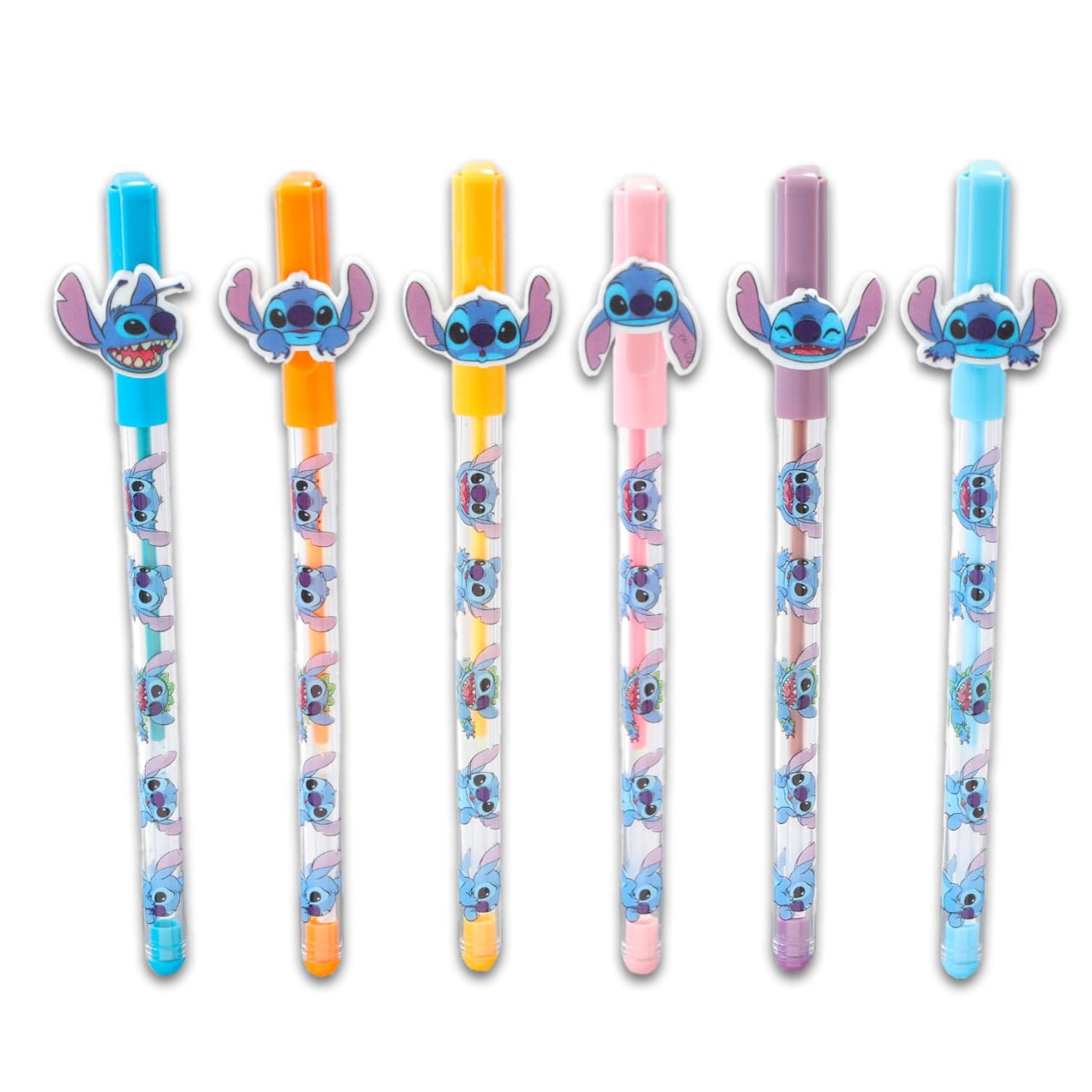Stitch πολύχρωμα στυλό ( σετ 6 τμχ )
