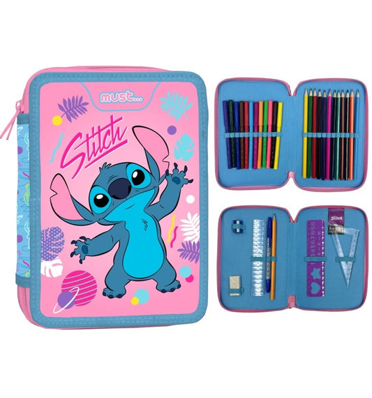 Stitch κασετίνα διπλή (γεμάτη με τα απαραίτητα)