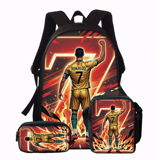 Ronaldo τσάντα σχολείου yellow  (τριπλό σετ)