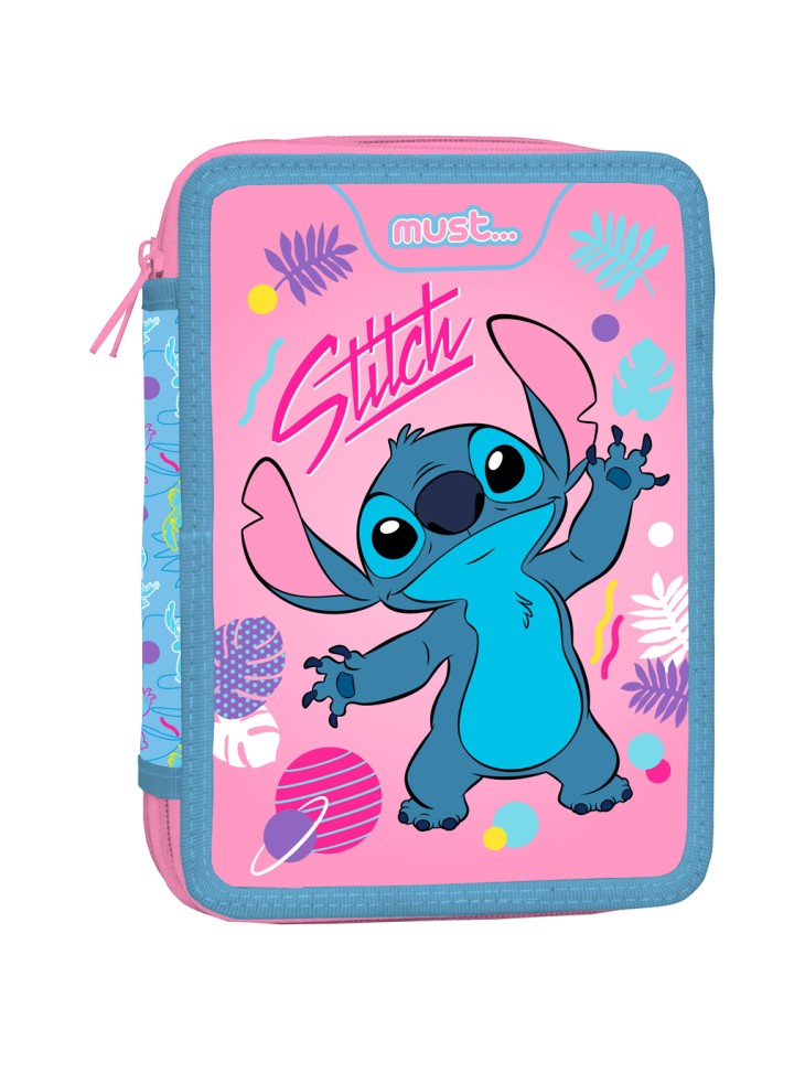 Stitch κασετίνα διπλή (γεμάτη με τα απαραίτητα)