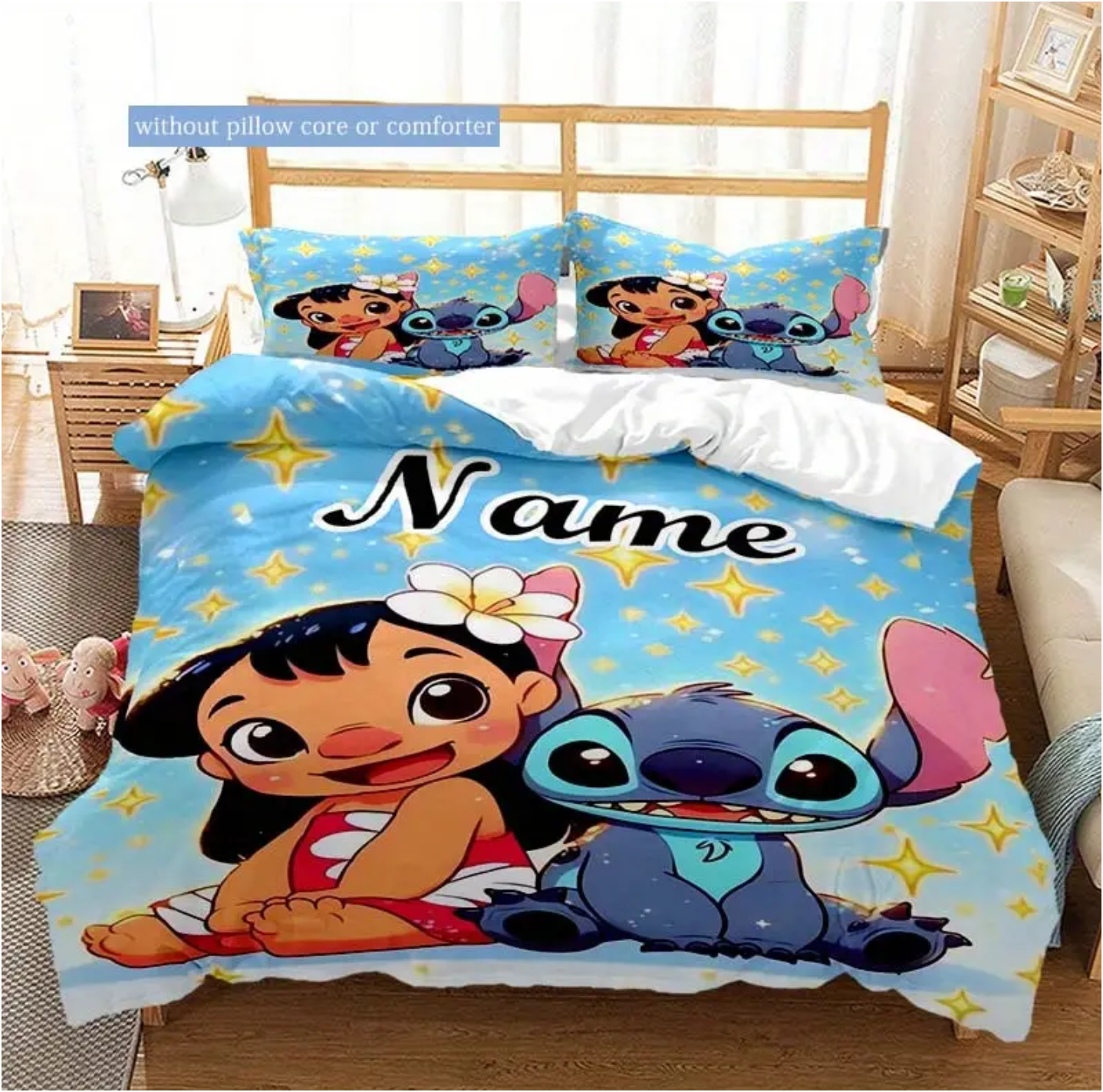 Stitch Σετ  παπλωματο θήκη με όνομα επιλογής