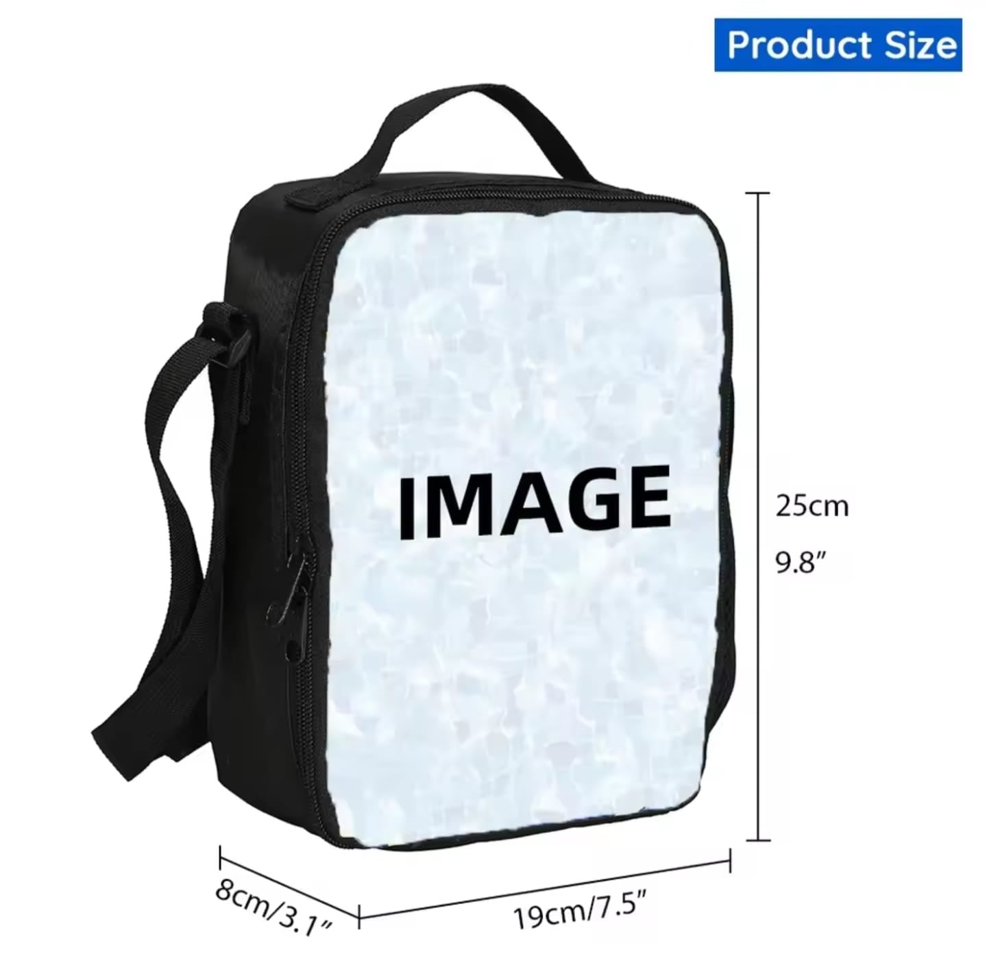 Σχολικό σετ lunch box διαστάσεις 19x8x25 cm μαύρο με λουράκι ώμου