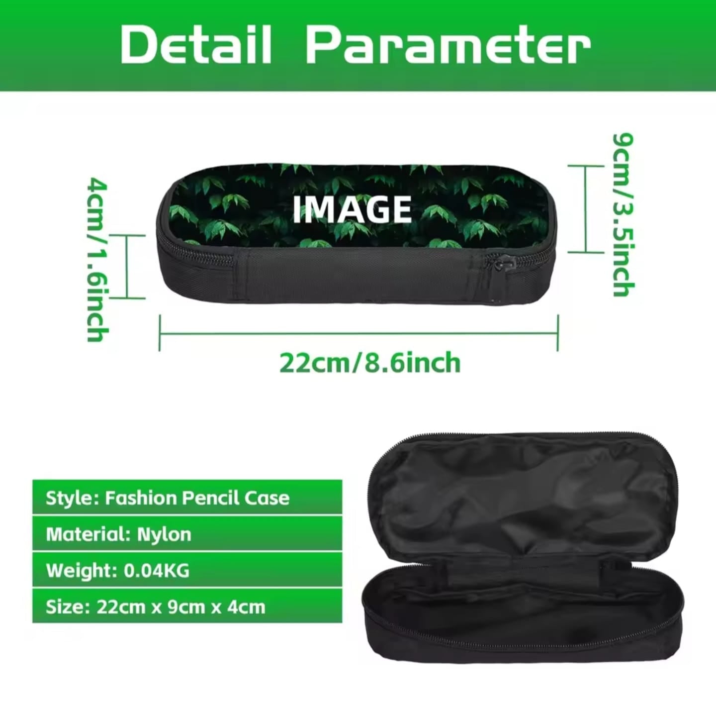 Σχολικό σετ κασετίνα nylon διαστάσεις 22x9x4 cm μαύρη fashion pencil case