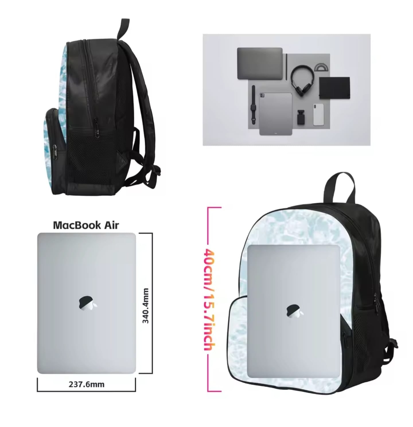 Σχολικό σακίδιο σετ εσωτερική θήκη laptop MacBook Air χωρητικότητα