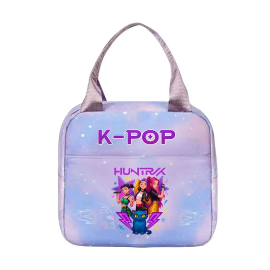 Huntryx K-POP ισοθερμικό τσαντάκι φαγητού λιλά 18x23x10cm με K-POP Huntryx print