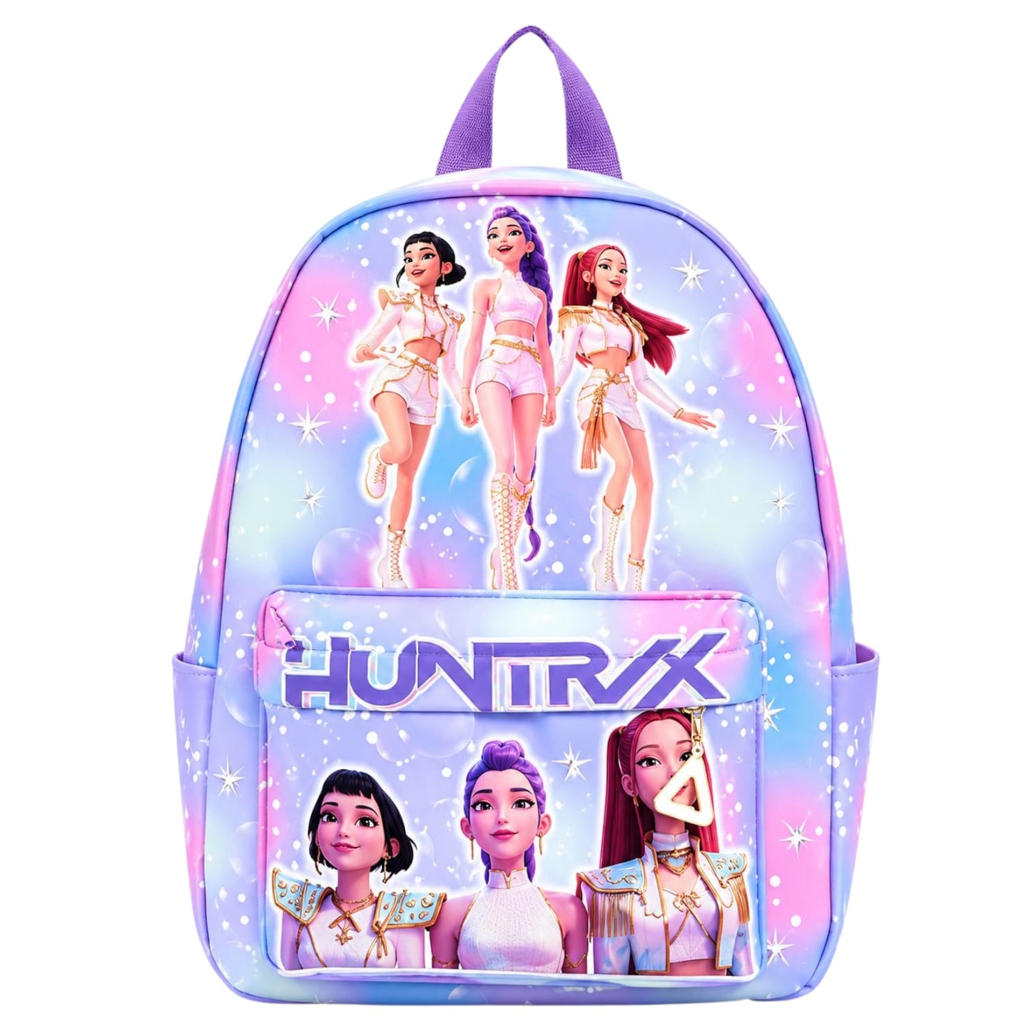 Lilac σακίδιο πλάτης Kpop Demon Hunters pastel print μπροστινή όψη