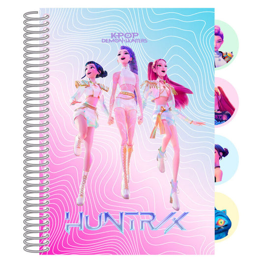 KPop Demon Hunters Huntrix τετράδιο A6 spiral ροζ μπλε
