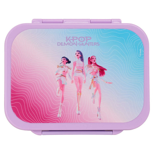 KPop Demon Hunters lunchbox 1410ml καπάκι Huntrix pastel ροζ μπλε
