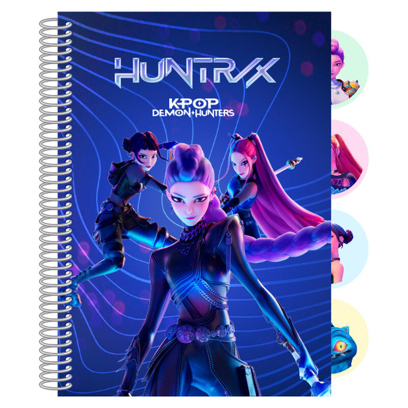 Τετράδιο K-Pop Demon Hunters A5 σπιράλ μπλε σκληρό εξώφυλλο χαρακτήρες Huntrix