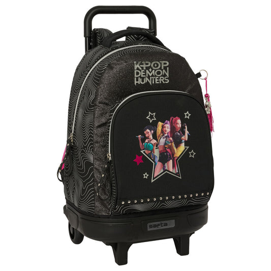 K-Pop Demon Hunters σχολικό trolley μαύρο ροζ, μπροστινή όψη