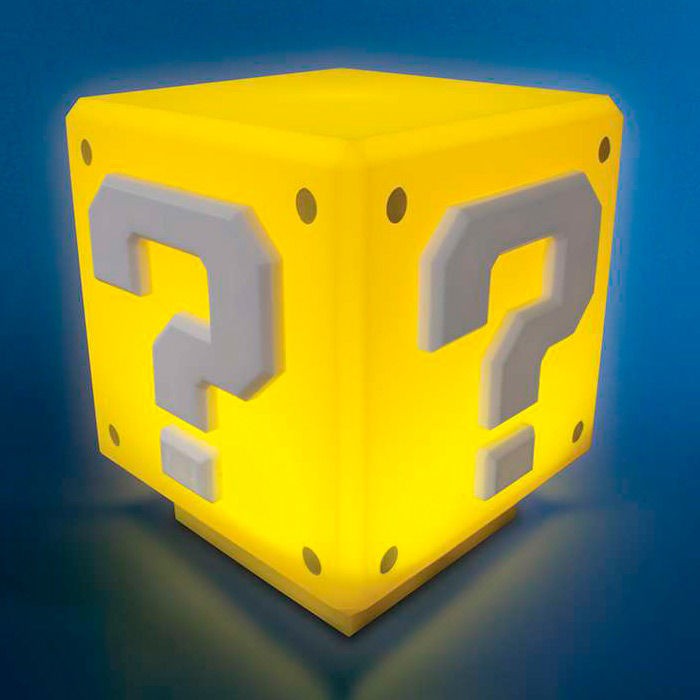 Super Mario Mini Question Block φωτιστικό αναμμένο, κίτρινο 8cm