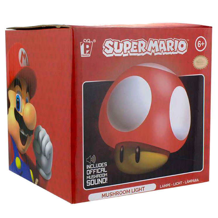 Φωτιστικό Super Mario Mushroom Light κόκκινο σε κουτί συσκευασίας 12cm
